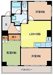 第2エステート・ミト 3LDKの間取図画像