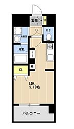 LIBTH博多住吉PREMIER ワンルームの間取図画像