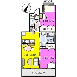 ディナスティ7 2LDKの間取図画像