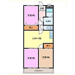 ファミール宮 3LDKの間取図画像