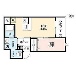 robot home 平野(ロボットホーム ヒ 1LDKの間取図画像