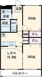 エコグリーンあおば 2LDKの間取図画像