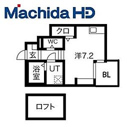 あんしん+出島町 ワンルームの間取図画像