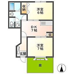 ユートピア次木 2DKの間取図画像