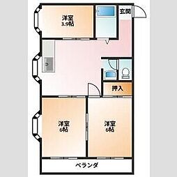ロイヤルハイツ舞 3DKの間取図画像