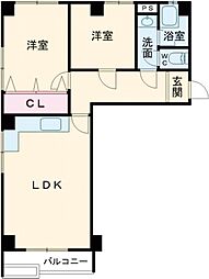宮吉島田コーポ 2LDKの間取図画像