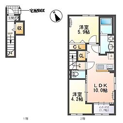 ソレイユ・ブラン 2LDKの間取図画像