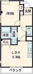 クレアトール 1LDKの間取図画像