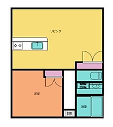 ハイタウンすみれ 1DKの間取図画像