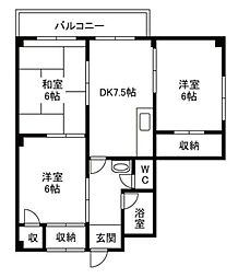 CITYROYAL高田市駅 3DKの間取図画像