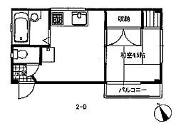 ベルージュK-3 1Kの間取図画像