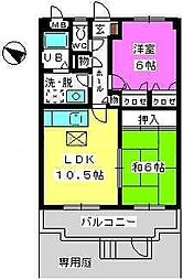 アネックスけやき通り 2LDKの間取図画像