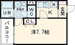 東大阪市吉松1丁目アパート 1Kの間取図画像