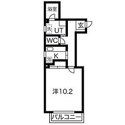 ファミールかんの 1Kの間取図画像