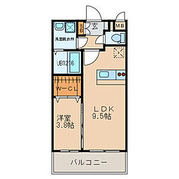 SAKURAFORET 1LDKの間取図画像