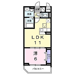別所中の町アパート(028123701) 1LDKの間取図画像