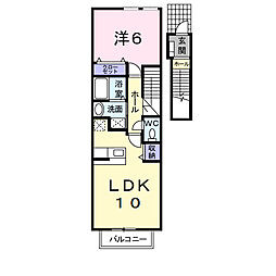 グランツ道 1LDKの間取図画像