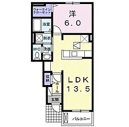 ニュースペース 1LDKの間取図画像