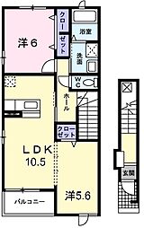 ウェルストーンヴィレッジ2 2LDKの間取図画像