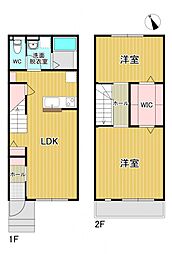 パークサイドK 1LDKの間取図画像
