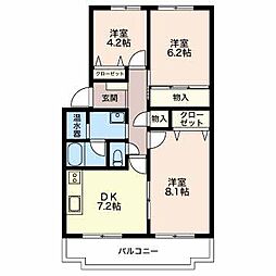 フィオーレマキ 3DKの間取図画像