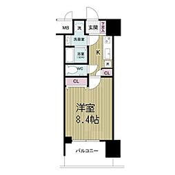 グランカーサ梅田北 1Kの間取図画像