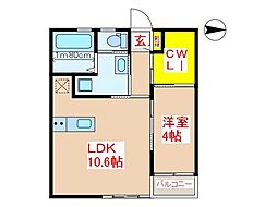 SoleVerdeA 1LDKの間取図画像