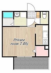 puketti ワンルームの間取図画像