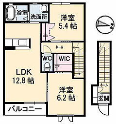 ミューズ 2LDKの間取図画像