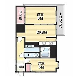 第二源グリーンハイツ 2Kの間取図画像