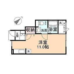 ChatsNoirs1 ワンルームの間取図画像