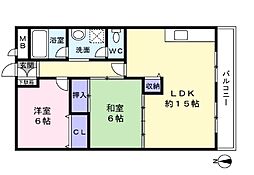 第1永和レジデンス 2LDKの間取図画像