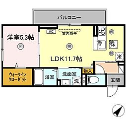 amレジデンス出雲 1LDKの間取図画像