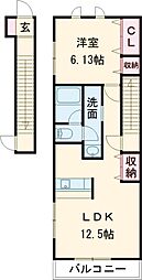 cammino2 1LDKの間取図画像