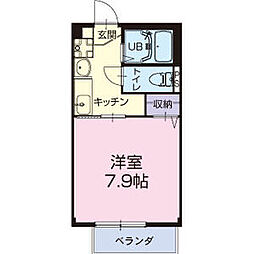 グリーンハイツ大安 1Kの間取図画像