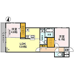 トルチェピーノ 2LDKの間取図画像