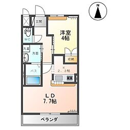 グリーングラス 1LDKの間取図画像