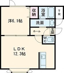 レインボーハウス3.6.20 1LDKの間取図画像