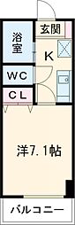 エヌエム・サンカンテヌフ 1Kの間取図画像
