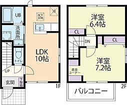 フォーリアテラスII A 2LDKの間取図画像