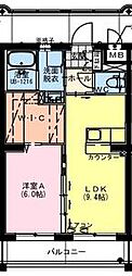 Vivido arcobaleno(ビビット アルコバレーノ) 1LDKの間取図画像