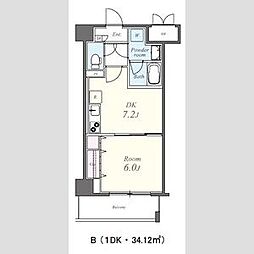 コンセール葵 1DKの間取図画像