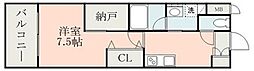 キュレスト熊本船場 1Kの間取図画像