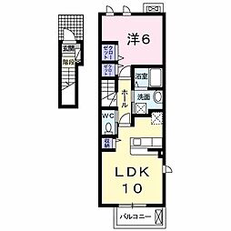 レガシー北陽台2 1LDKの間取図画像