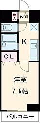 オルザス新潟 1Kの間取図画像