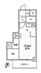 JMFResidence町田 ワンルームの間取図画像