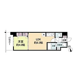 BPRレジデンス国泰寺 1LDKの間取図画像