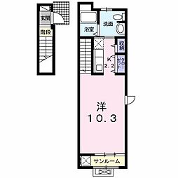 エアリー矢上 1Kの間取図画像