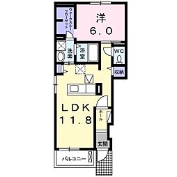 アルトステラA 1LDKの間取図画像