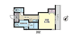 サンス戸塚 1Kの間取図画像
